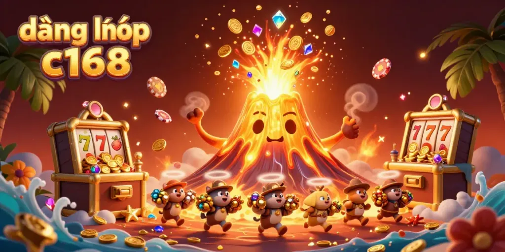 Play slots and win big with đăng nhập c168 in this vibrant casino-themed illustration.