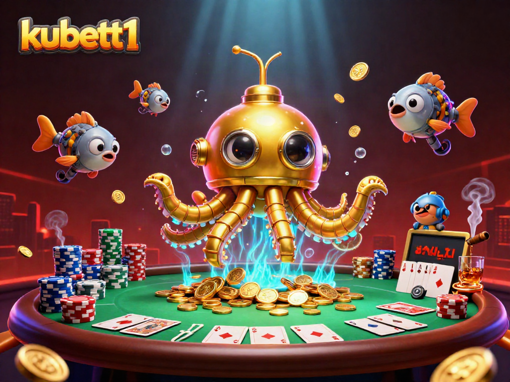 Play kubett1 with a striking underwater scene featuring poker elements and animated characters.