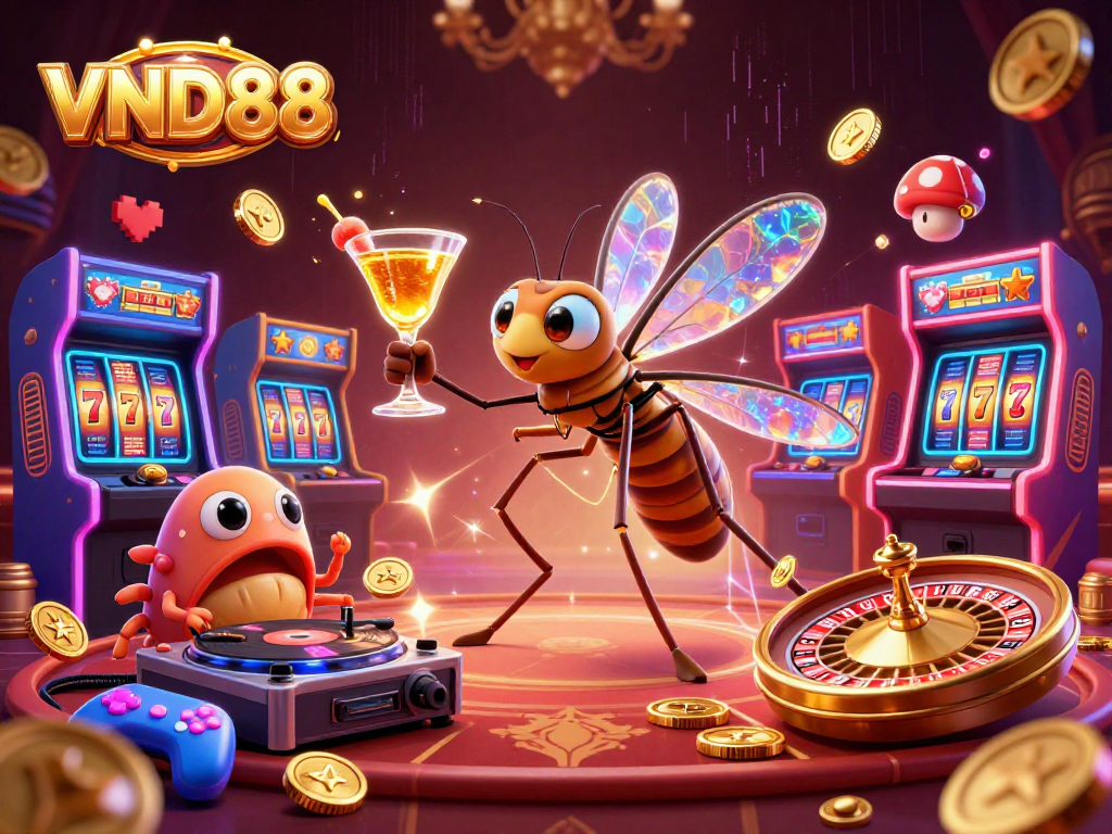 Experience the vibrant casino excitement with VND88 featuring dynamic characters and game elements.
